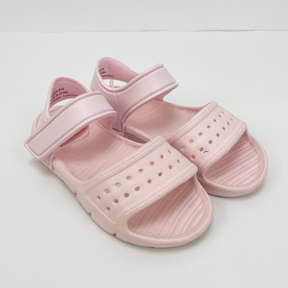 Tucker Tate Girls Eden Sandal 12M Pink Water Friendly Easy-On Hook Loop Strap - Picture 2 of 10